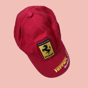 Vintage Ferrari Red Cap – Quebec Embroidered Logo Strapback